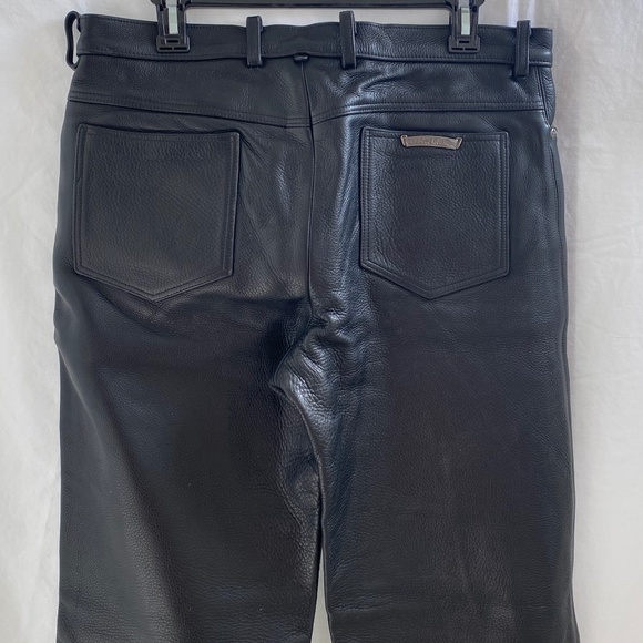 CHROME HEARTS - Men's Black Leather Pants - Picture 6 of 14